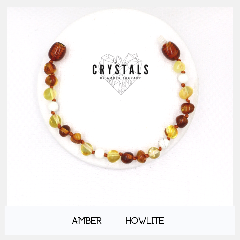 Amber & Howlite Child Anklet-0