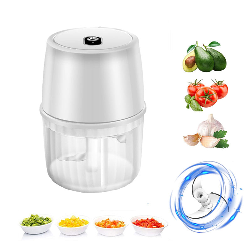 Handheld Cordless Garlic Mincer Compact Battery-Powered Food Processor