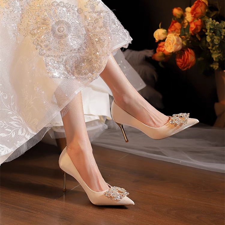 Elegant Stiletto Heels for Women's Bridal Party Shoes Xiuhe Gala Dress