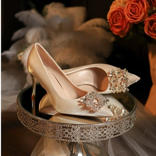 Elegant Stiletto Heels for Women's Bridal Party Shoes Xiuhe Gala Dress