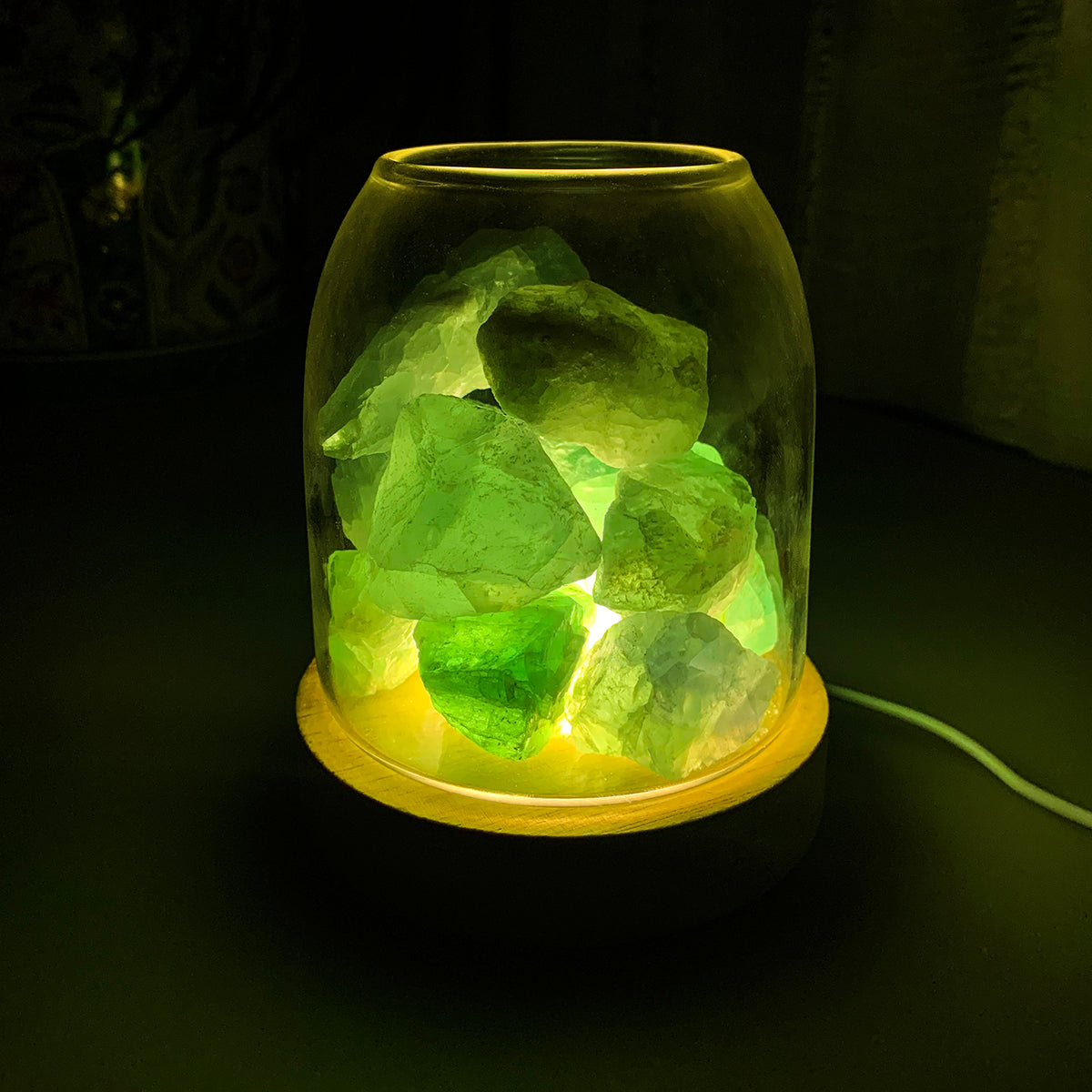 AURORA 2 Crystal Light | Essential Oil Diffusing | Natural Quartz 500g | Options - Amethyst / Green Calcite-1