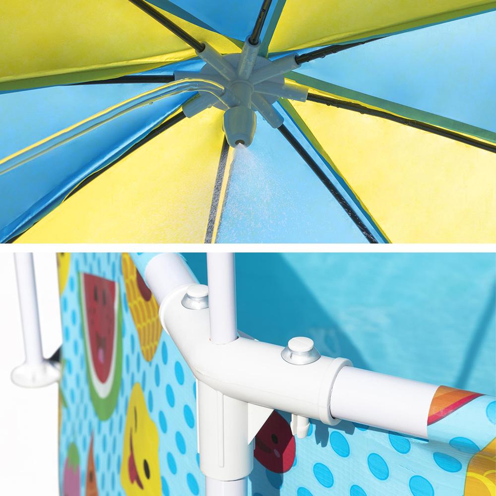 Bestway Kids Pool 244x51cm Steel Frame Swimming Play Pools Canopy