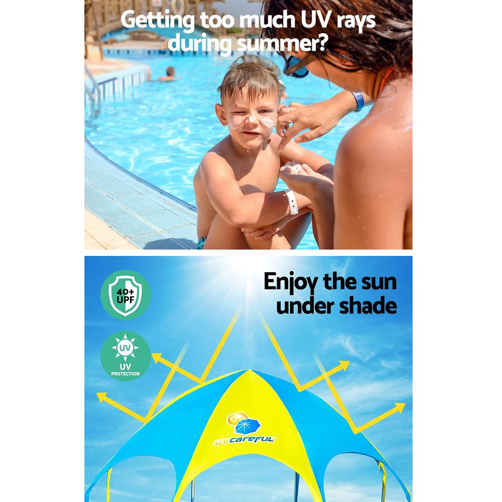 Bestway Kids Pool 244x51cm Steel Frame Swimming Play Pools Canopy