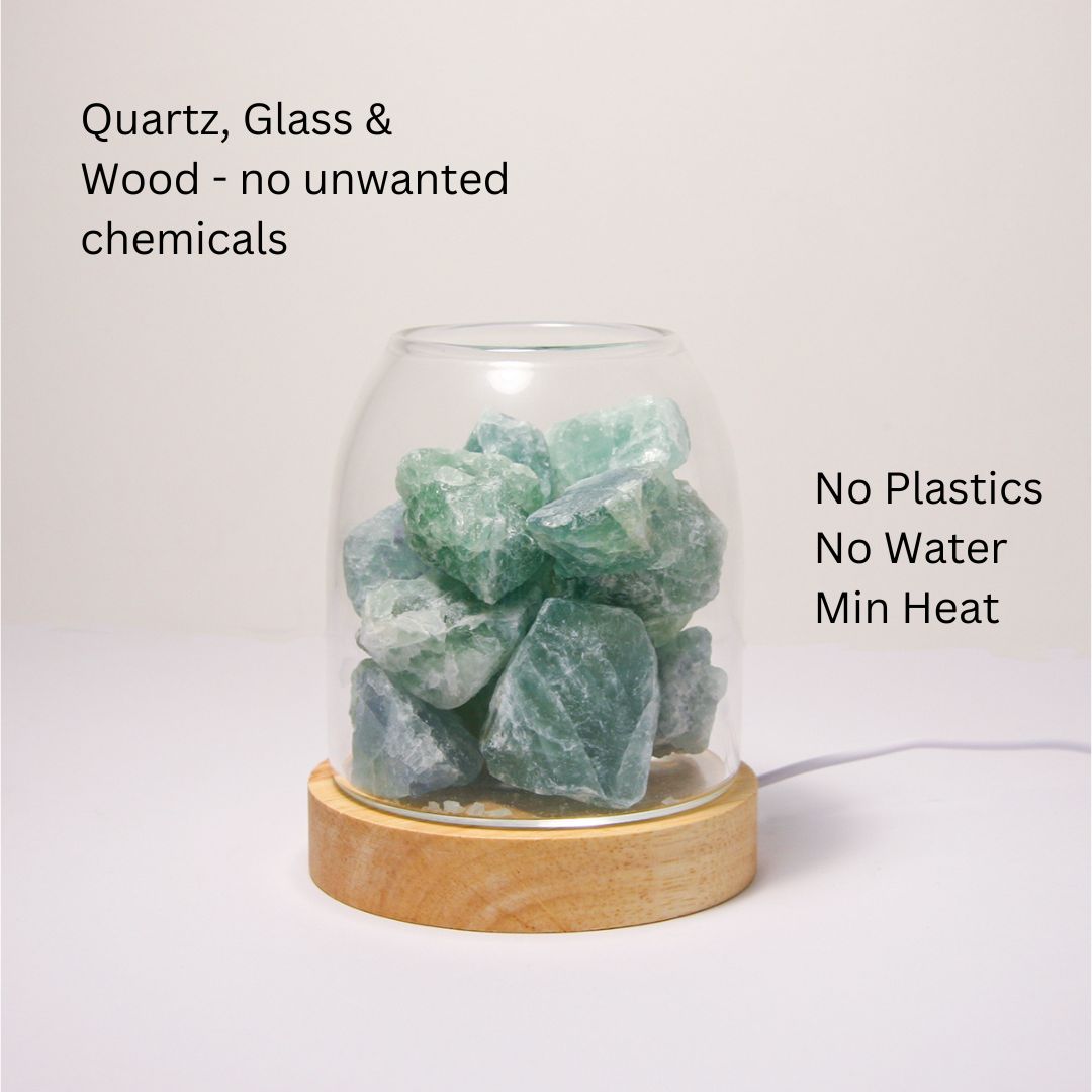 AURORA 2 Crystal Light | Essential Oil Diffusing | Natural Quartz 500g | Options - Amethyst / Green Calcite-4