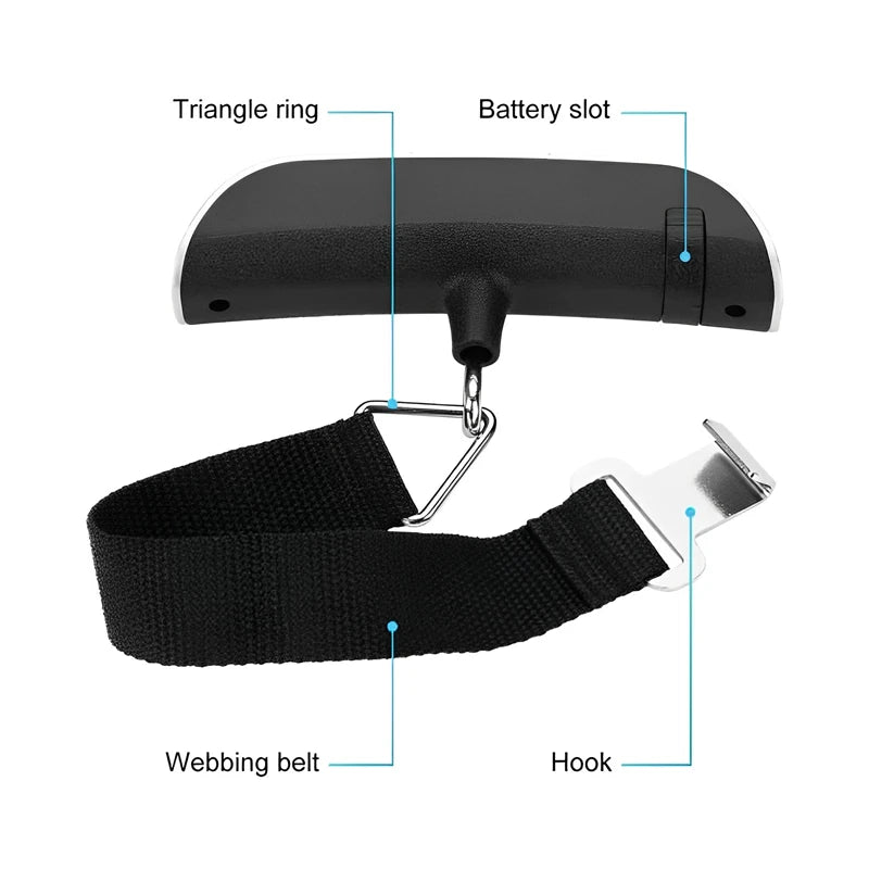 50kg/110lb Portable Electronic Hand Luggage Scale LCD Digital Display