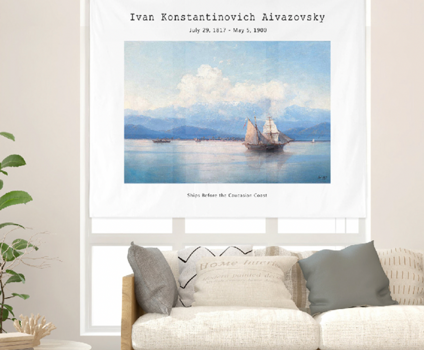 Ships before the caucasian coast (by Ivan Aivazovsky) 150cm x 130cm