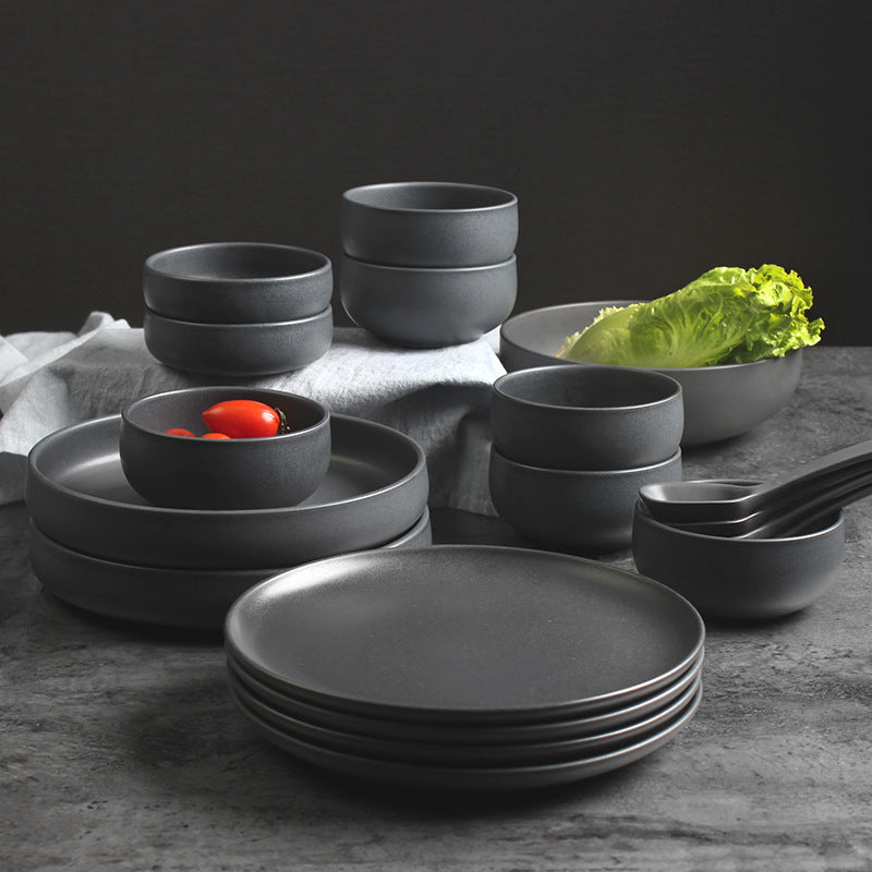 Nordic Ceramic Rice Bowl Steak Plate Deep Household Tableware Dish