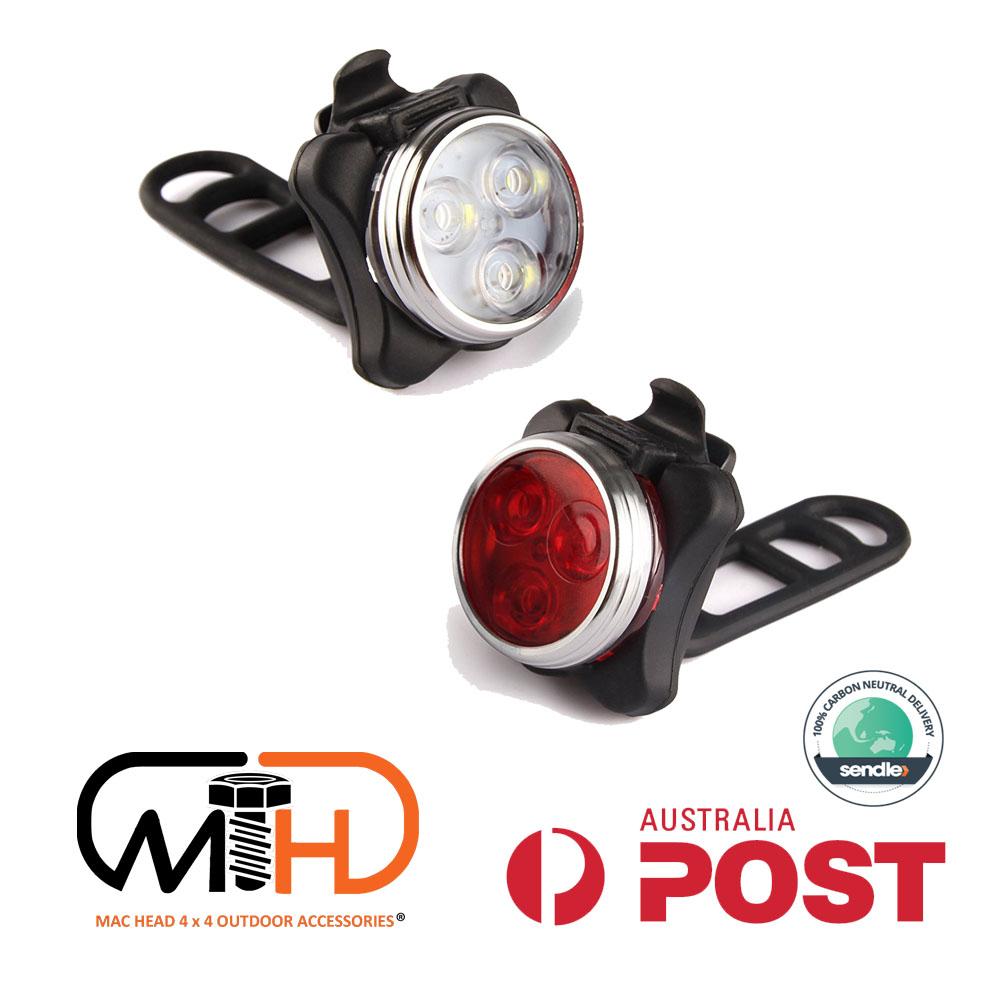 Waterproof Bicycle Bike Lights Front Rear Tail Light Lamp USB