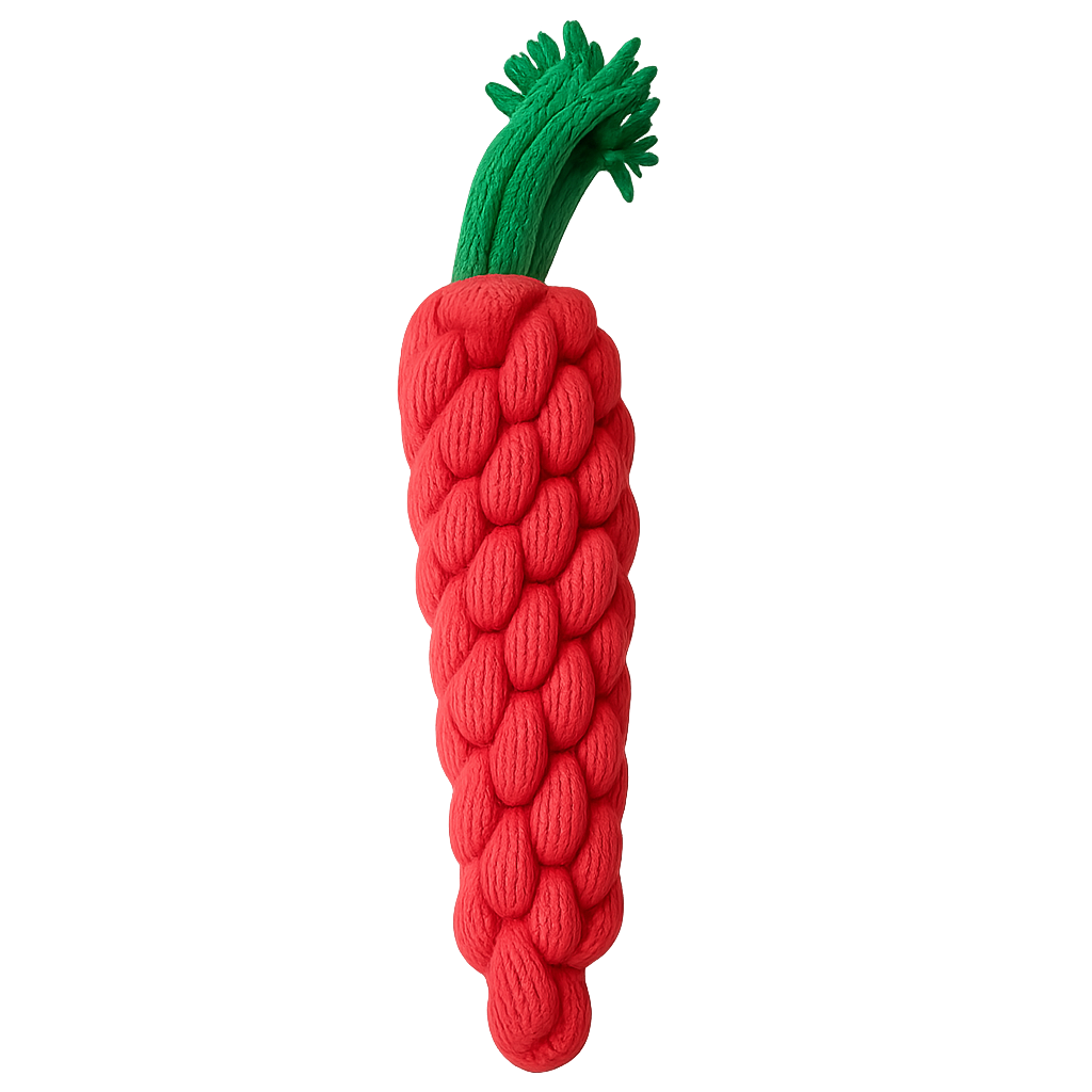 Braided Carrot Dog Toy – Durable Chew & Tug