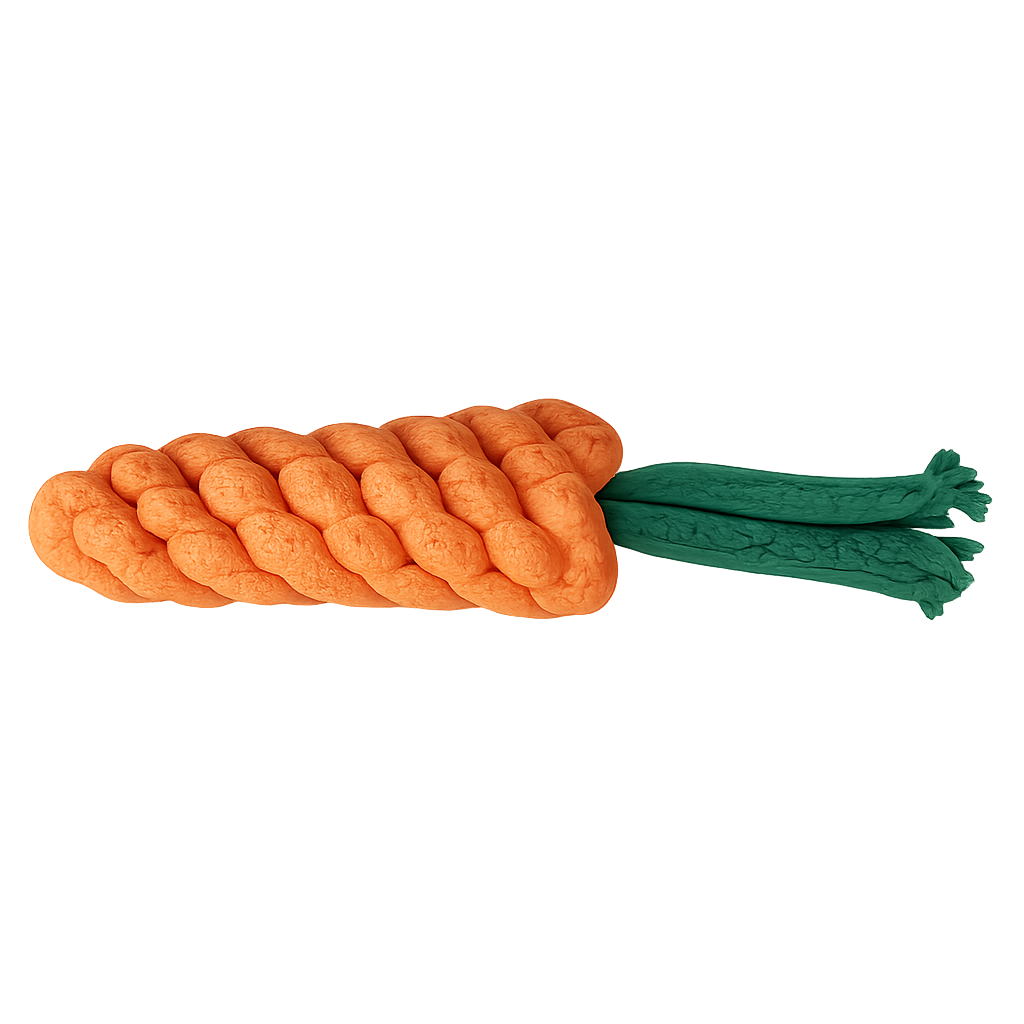 Braided Carrot Dog Toy – Durable Chew & Tug