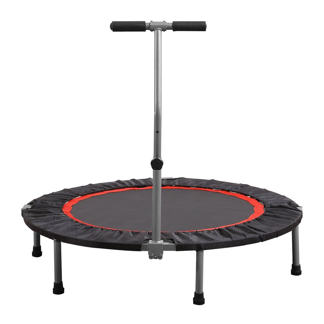 40"" Fitness Trampoline Foldable Mini Rebounder Handrail Cardio