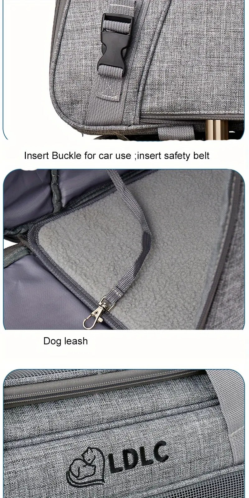 2-in-1 Cat Carrier with Wheels and Handle-4