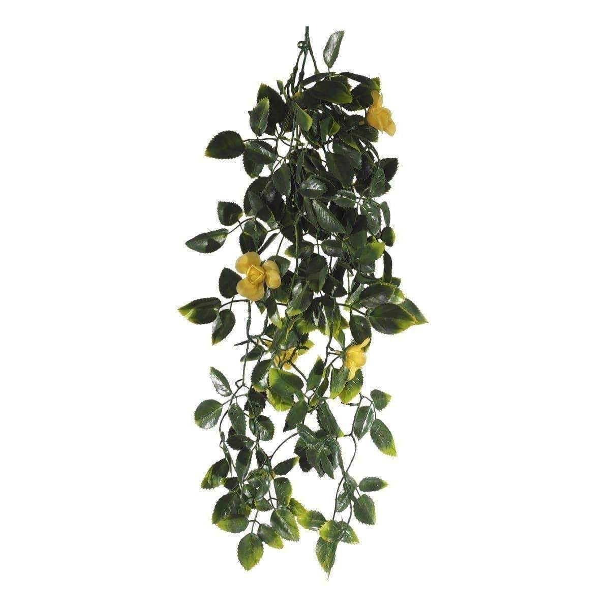 UV Resistant Hanging Artificial Yellow Flowering Mixed Foliage 60cm