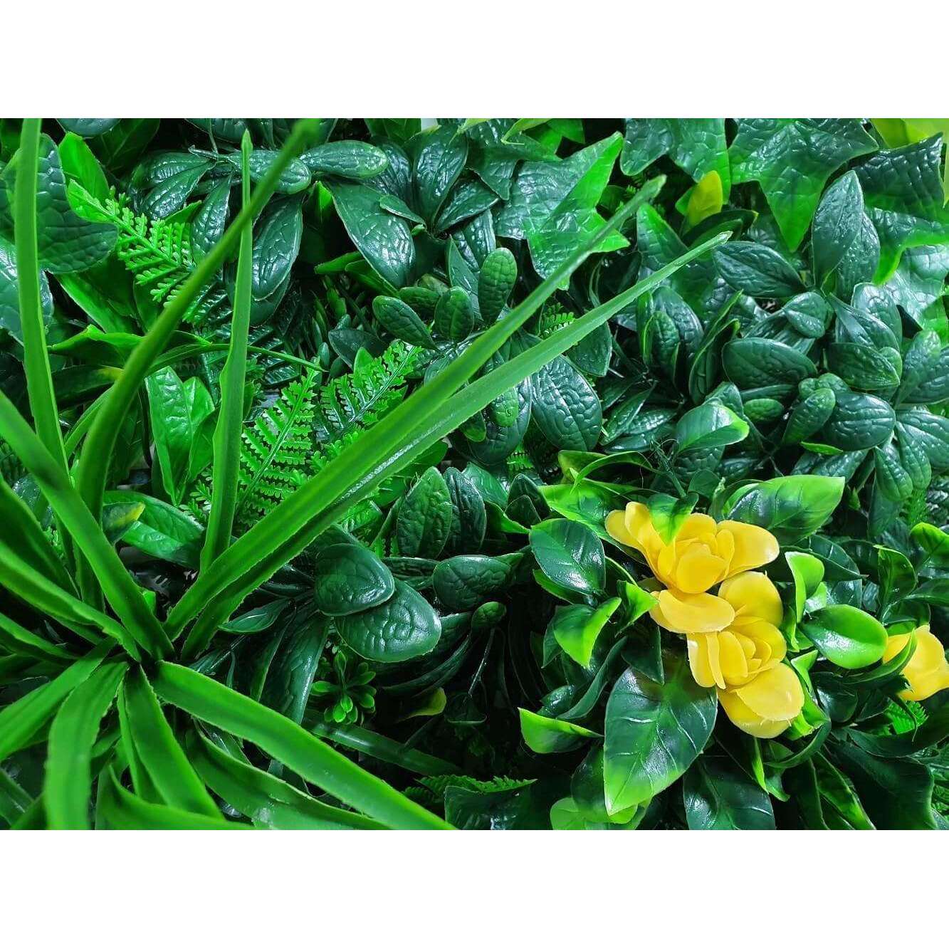 Yellow Rose Artificial Vertical Garden / Fake Green Wall UV Resistant