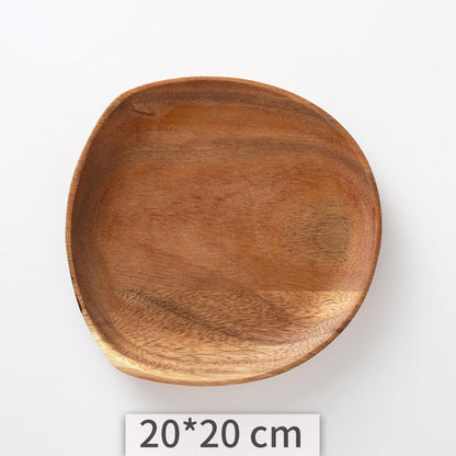 Acacia Wooden Tray Cake Tray Wooden Irregular Dinner Plate Homestay