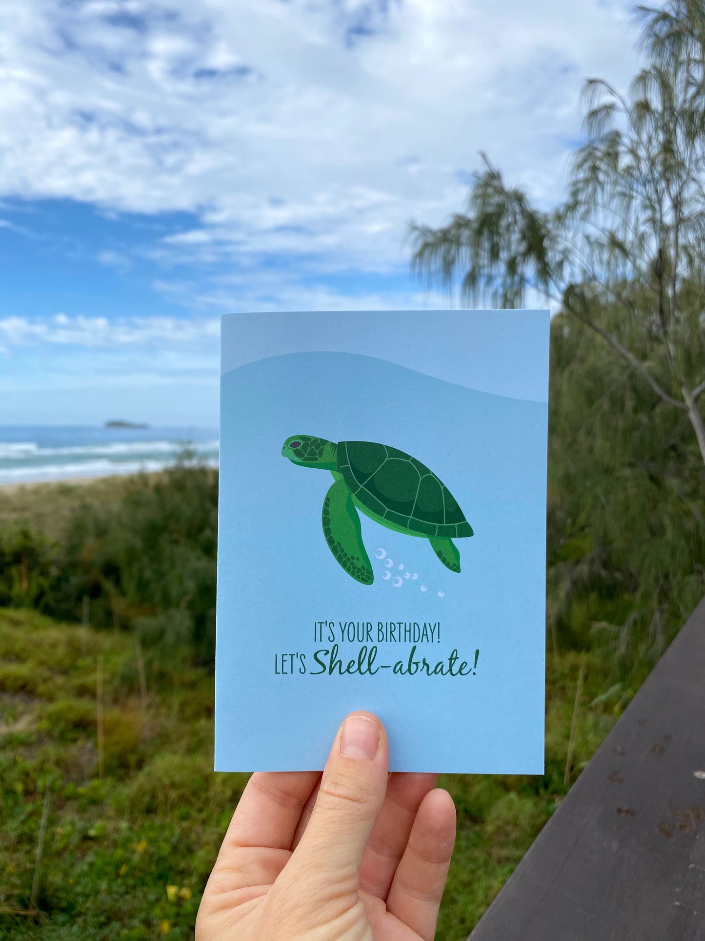 Birthday Card - Green Turtle