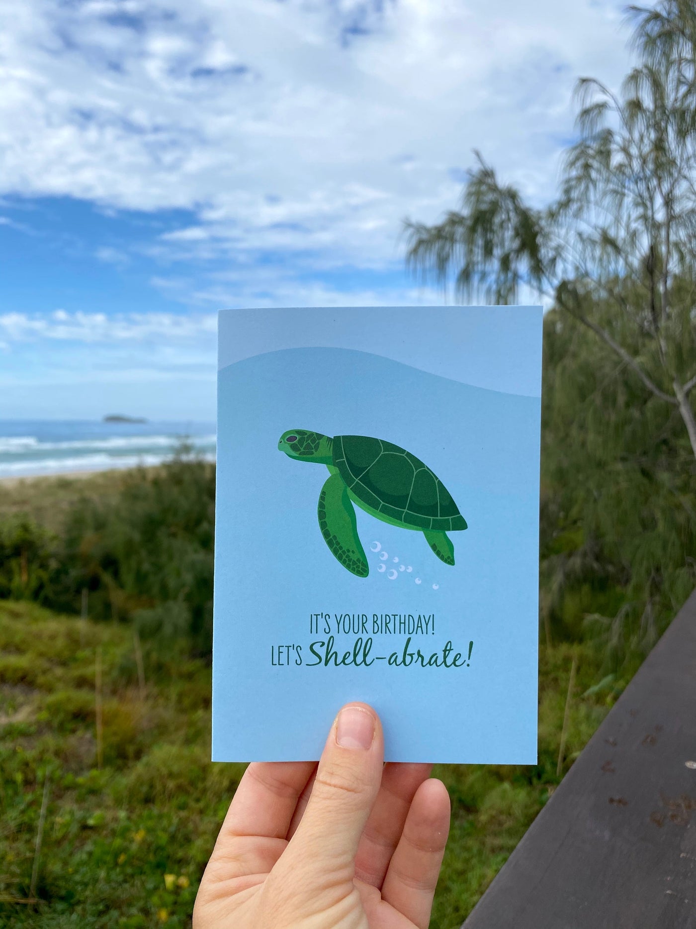 Birthday Card - Green Turtle