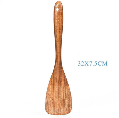 Teak Natural Wood Tableware Spoon Ladle Turner Rice Colander Soup