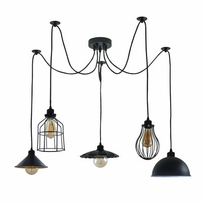 5Way Vintage Industrial Ceiling Lamp Shade Chandelier Retro Spider