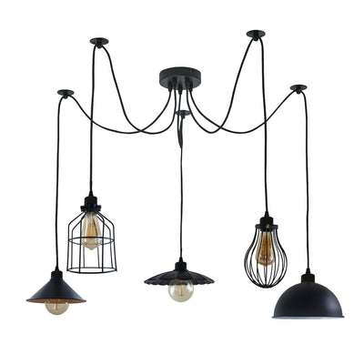 5Way Vintage Industrial Ceiling Lamp Shade Chandelier Retro Spider