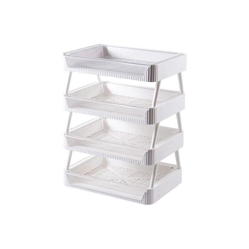 Kitchen Folding Storage Rack with Draining Basket Fruit Vegetable