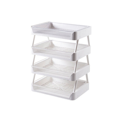 Kitchen Folding Storage Rack with Draining Basket Fruit Vegetable