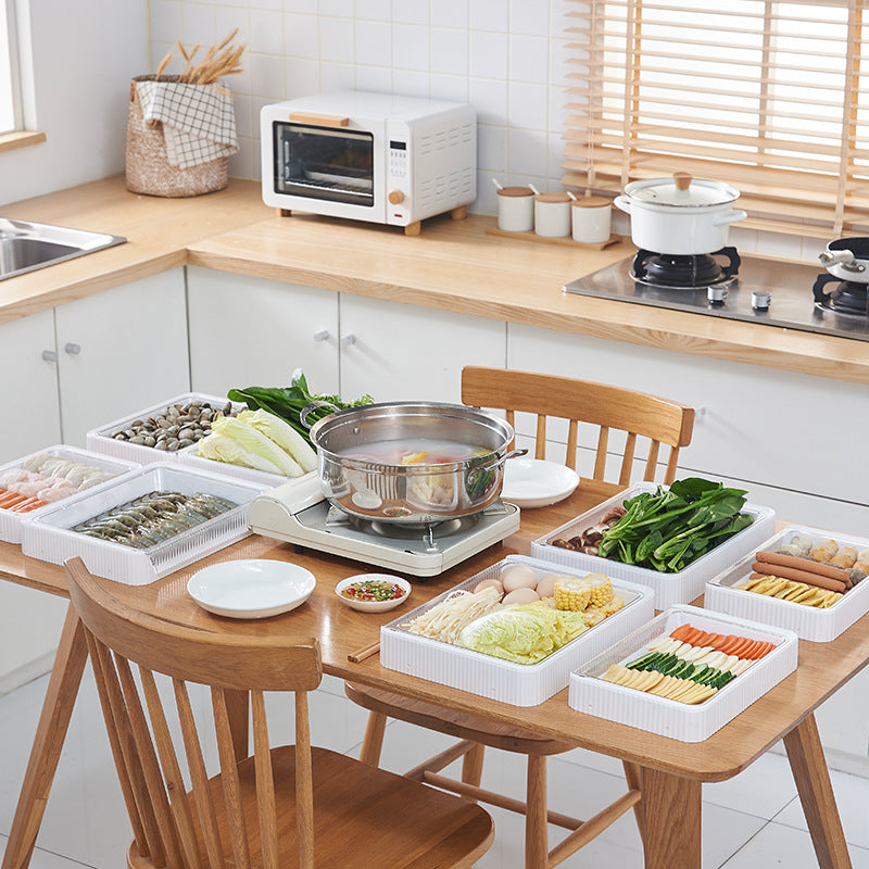 Kitchen Folding Storage Rack with Draining Basket Fruit Vegetable