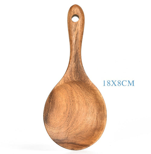 Teak Natural Wood Tableware Spoon Ladle Turner Rice Colander Soup
