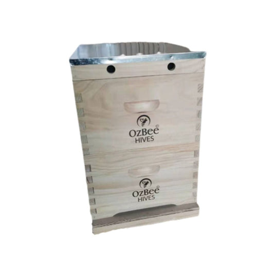 10 Frames Premium Double Beehive Kit NZ Pine Timber-Flat Pack Boxes, OZBEE Premium Beehive-0