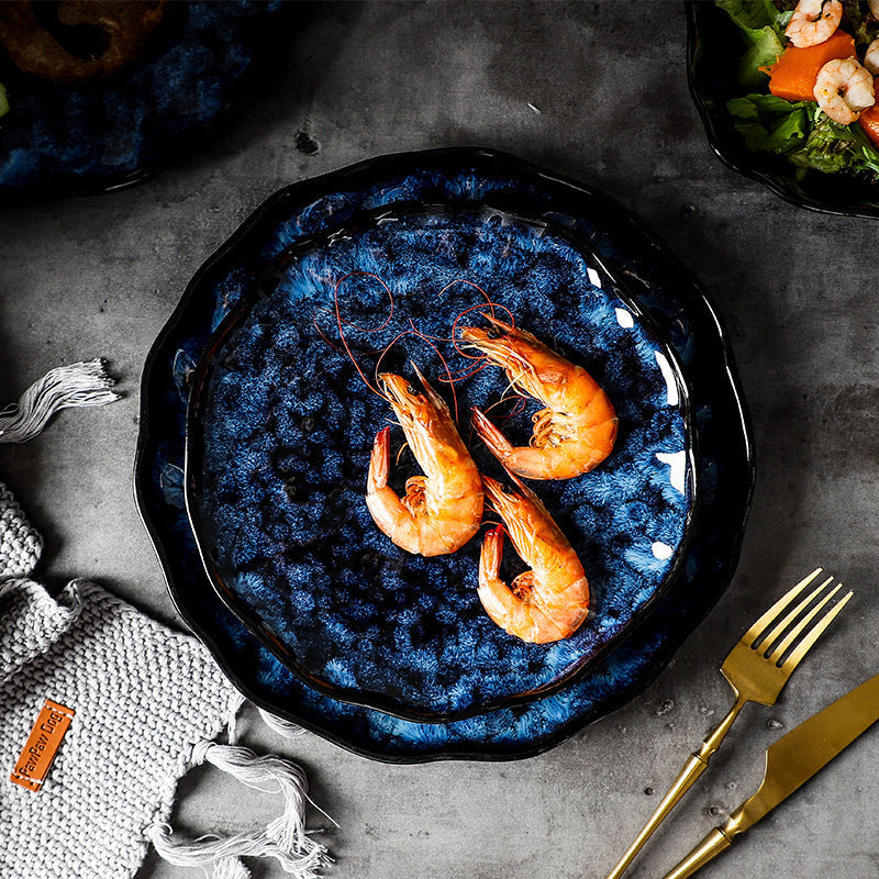 Blue Enchantress Tableware Set High-End Restaurant Plate Hotel