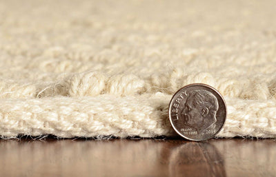 6inches x 9inches Ivory Plain Herringbone Woven Jute Indoor Area Rug