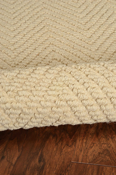 6inches x 9inches Ivory Plain Herringbone Woven Jute Indoor Area Rug