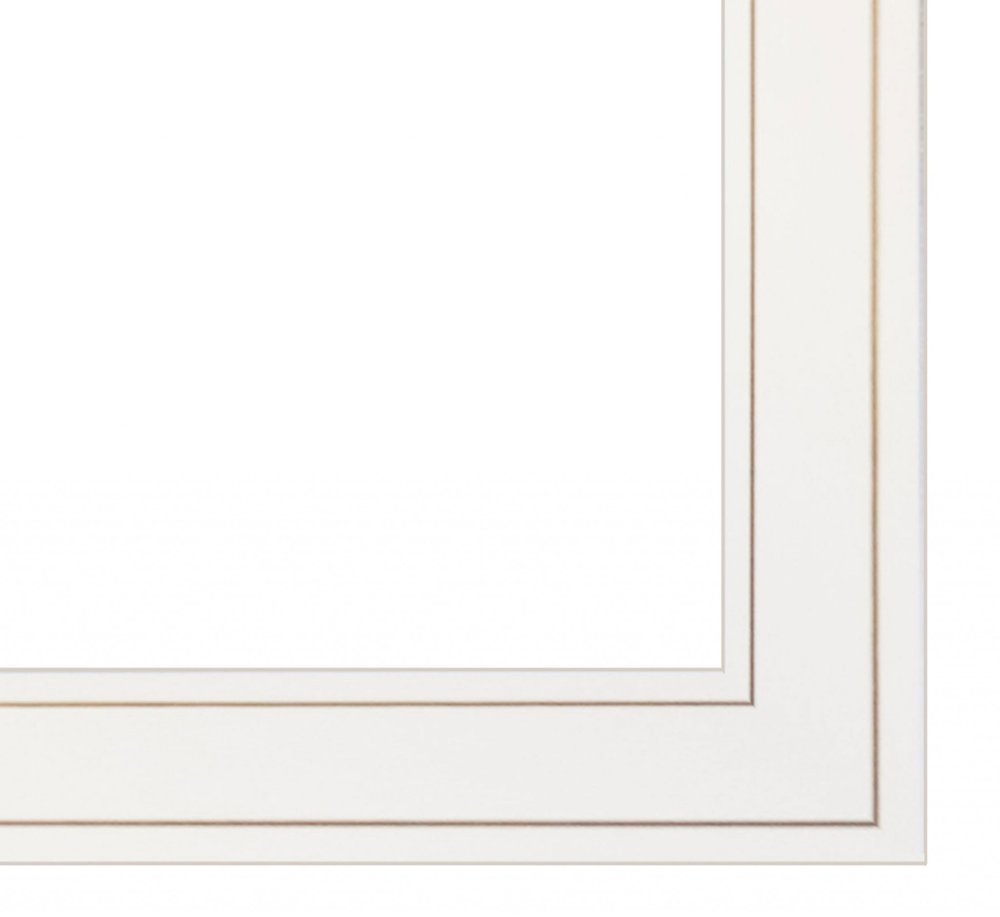 Country Gazing 3 White Framed Print Wall Art close-up of the elegant white frame design.