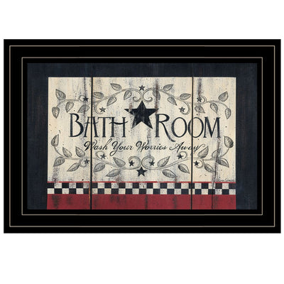 Bathroom 3 Black Framed Print Bathroom Wall Art