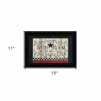 Bathroom 3 Black Framed Print Bathroom Wall Art
