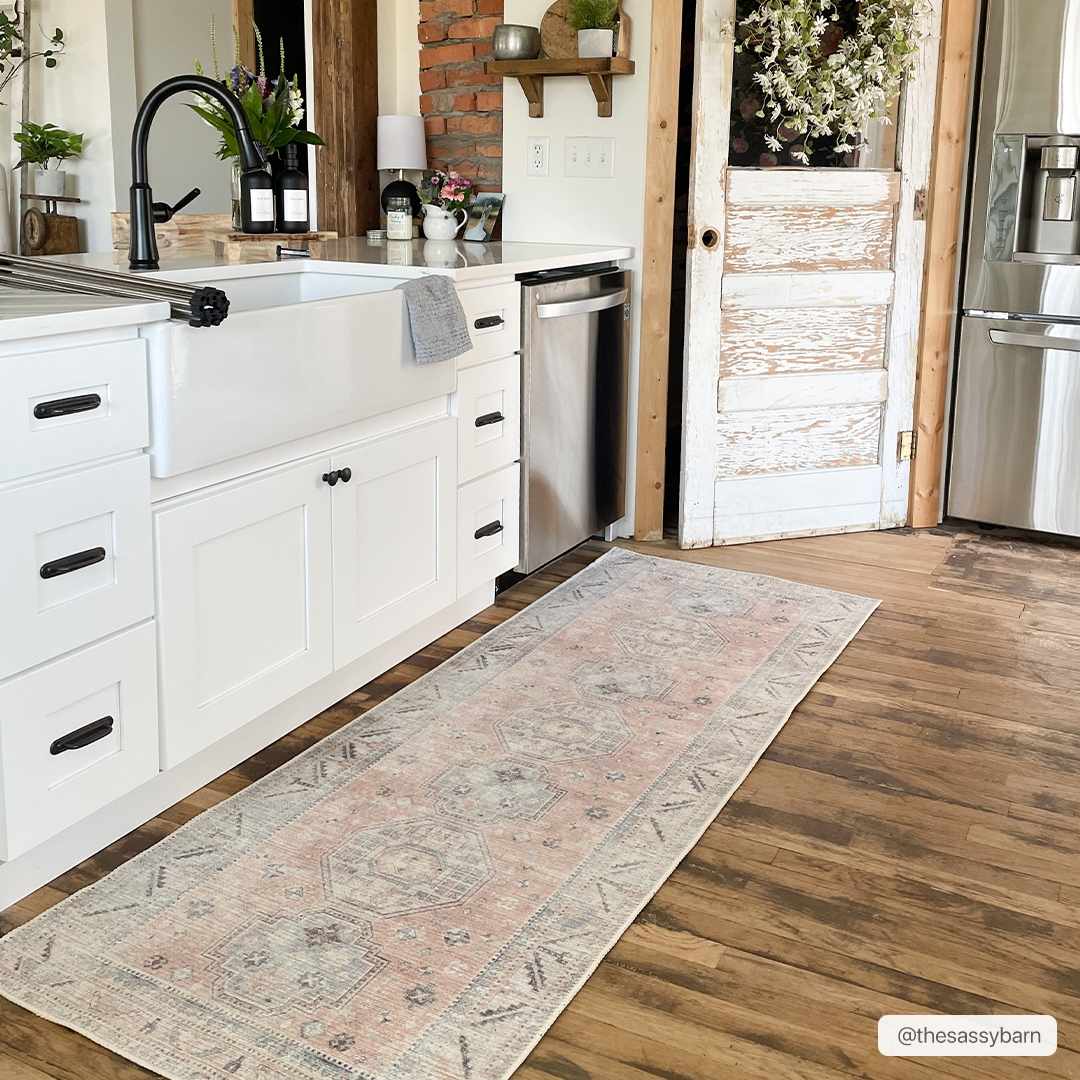 Morcott Washable Peach Area Rug