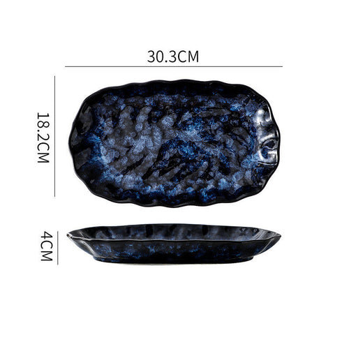 Blue Enchantress Tableware Set High-End Restaurant Plate Hotel