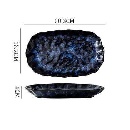 Blue Enchantress Tableware Set High-End Restaurant Plate Hotel