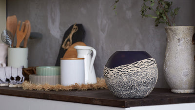 Hand painted Glass Vase