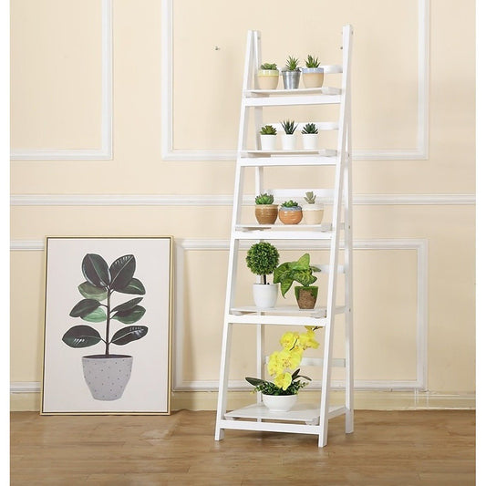 5 Tier Wooden Ladder Shelf
