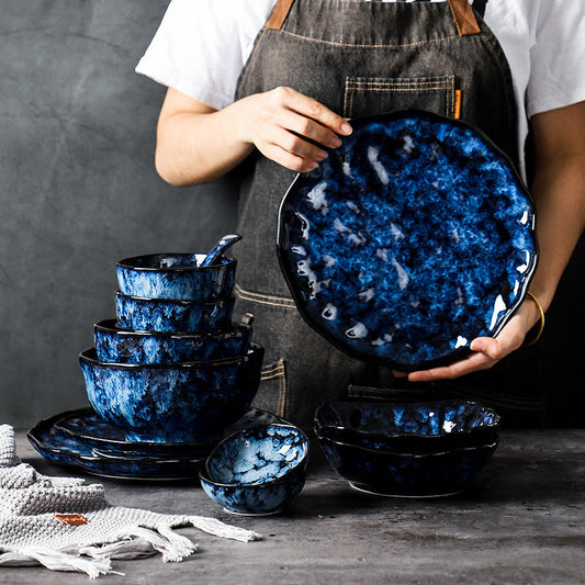 Blue Enchantress Tableware Set High-End Restaurant Plate Hotel