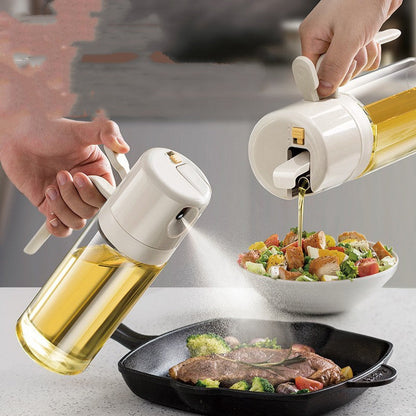 2 In 1 Oil Sprayer Bottle BBQ Cooking Oil Dispenser Olive Oil Pourers