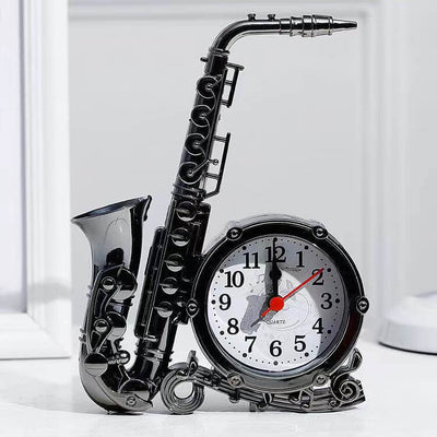 Jazz Instrument Timepiece Innovative Room Clock Decor