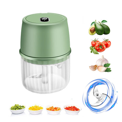 Handheld Cordless Garlic Mincer Compact Battery-Powered Food Processor
