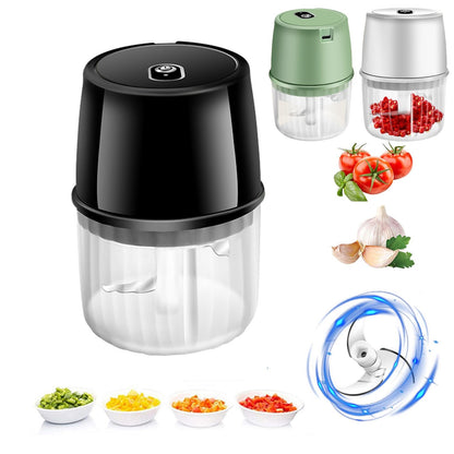 Handheld Cordless Garlic Mincer Compact Battery-Powered Food Processor