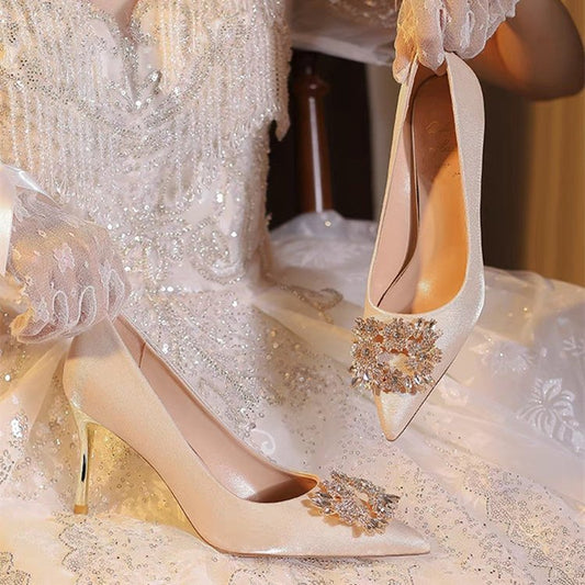Elegant Stiletto Heels for Women's Bridal Party Shoes Xiuhe Gala Dress