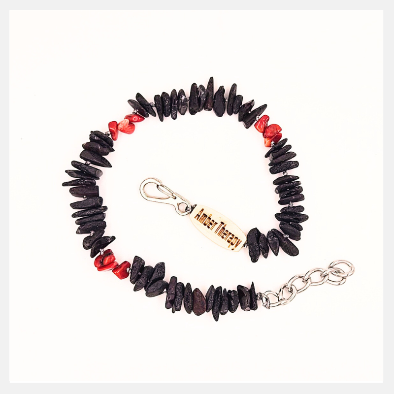 Small Dog Cherry Amber & Red Sea Coral Collar-0