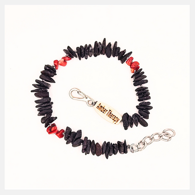 Large Dog Cherry Amber & Red Sea Coral Collar-0