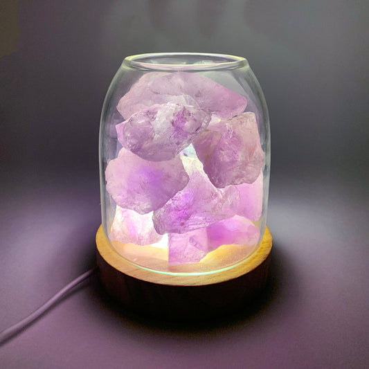 AURORA 2 Crystal Light | Essential Oil Diffusing | Natural Quartz 500g | Options - Amethyst / Green Calcite-0