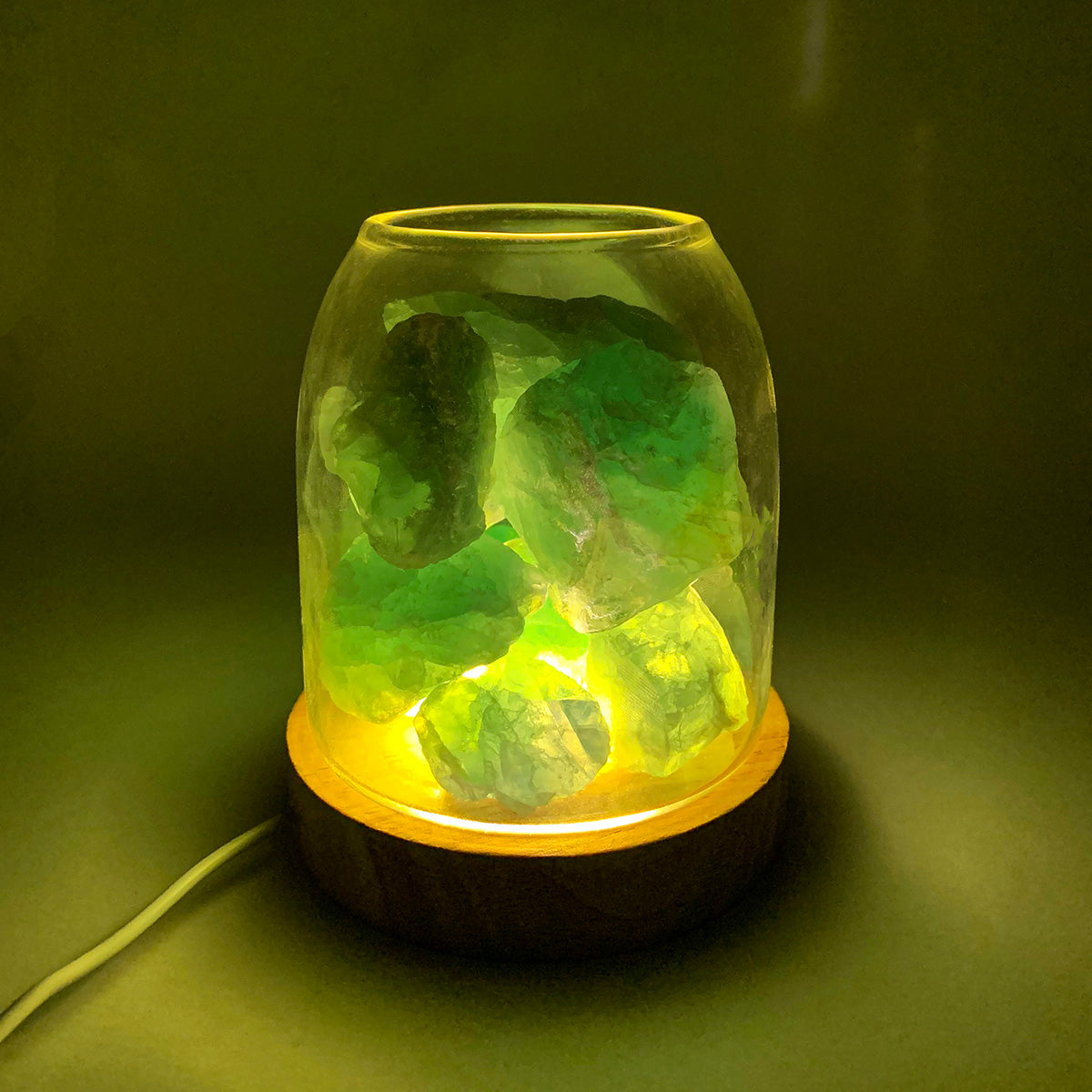 AURORA 2 Crystal Light | Essential Oil Diffusing | Natural Quartz 500g | Options - Amethyst / Green Calcite-5